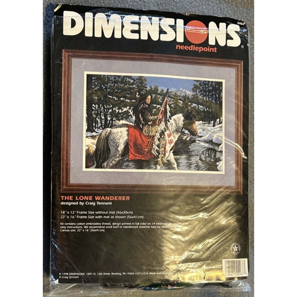 Dimensions Needlepoint Kit #2467 The Lone Wanderer Craig Tennant 1998 Native